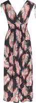 Cassis - Female - Lange jurk bedrukt met palmbladeren  - Rood
