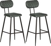 Barkruk 2 stuks LEER (INCL anti kras viltjes) - Bar kruk - Hoge Stoel - Bar stoeltje - Bar krukje