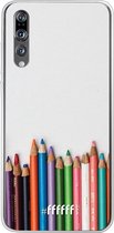 Huawei P20 Pro Hoesje Transparant TPU Case - Pencils #ffffff