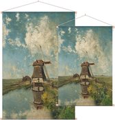 Een molen aan een poldervaart, Paul Gabriël - Foto op Textielposter - 120 x 180 cm