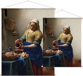 Het melkmeisje, Johannes Vermeer - Foto op Textielposter - 45 x 60 cm