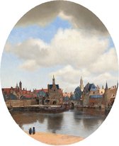 Gezicht op Delft, Johannes Vermeer - Foto op Behangcirkel - ⌀ 80 cm