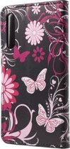 Walletcase hoesje voor Huawei P20 Butterflies & Flowers