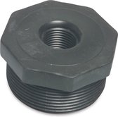 Verloopring PP 1" x 1/2" buitendraad x binnendraad 10bar zwart, per 10 stuks