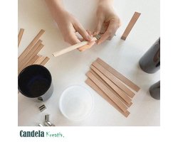 Zelf Kaarsen Maken Voor Volwassenen Houten Lonten - Knutselset - 50 houten - Geur Kaarsen Maken - Kaarslonten - Kaarsenlont - Candle Making Kit - Mèches de bougie - Hergebruiken Kaarsvet - Kerstcadeau - Cadeau