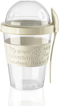 Titiz take & go yoghurt beker met lepel 600 ml - muesli beker lunchpot - grijs