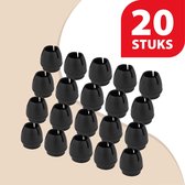 Stoelpoot beschermers - Stoelpootdoppen -  20 stuks - Zwart – Pootdoppen - 17 mm t/m 22 mm  – Dop – Viltjes – Anti kras