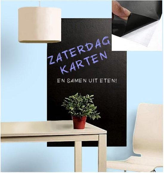 Zelfklevend schoolbordsticker - 45x200 CM - Krijtbord Folie Sticker - Kantoor Planbord - Krijtsticker Weekplanner -Keuken & Kinderen - Muur & Deursticker - Memobord Tekenbord – Schoolbordfolie - Krijt Plakfolie Op Rol