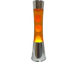 Fisura Lavalamp Zilver Met Met Oranje Vloeistof