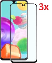 Full Cover 3D Edge Tempered Glass Screenprotector - Geschikt voor Samsung Galaxy A41 - 3 Screenprotectors