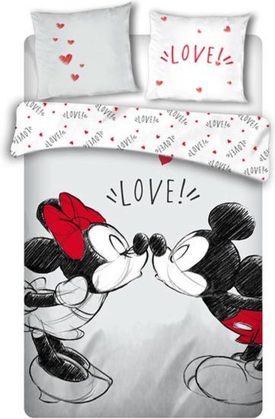 Slordig kraai Geld rubber Disney Minnie Mouse Dekbedovertrek Love - Lits Jumeaux - 240 x 220 cm - Wit  | bol.com