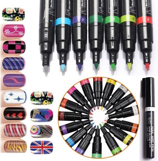 1 Nail Art Pen Geel 7ml Nagel Tekening - Nagelversiering - Make-up - Nagellak -... | bol.com