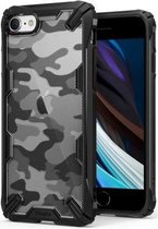 Ringke Fusion X Apple iPhone SE (2020) Hoesje - Camo Design Zwart