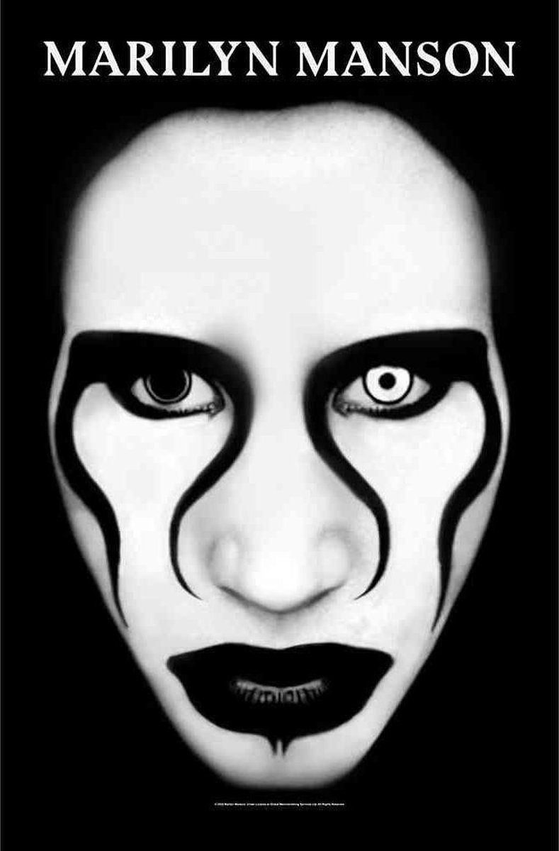 Marilyn Manson Textiel Poster Flag Defiant Face Multicolours