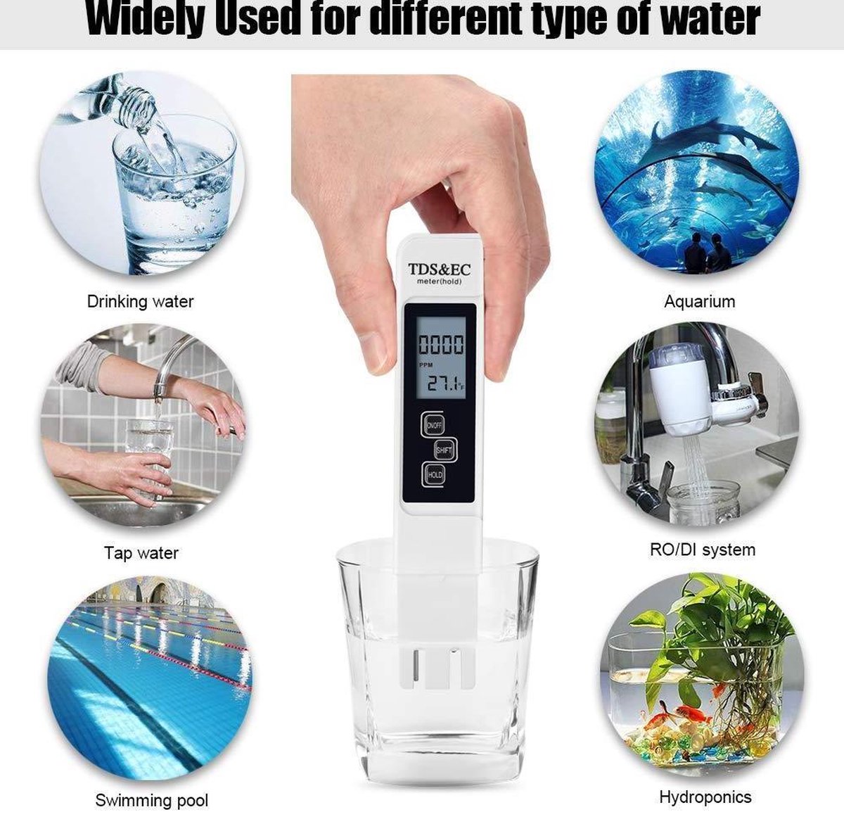 TDS meter Pro - Mesurer la pureté de l' Water- Mesure PPM - Test précis de  la qualité