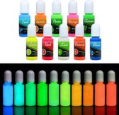 Epoxy UV-hars verftinten voor knutselen en doe-het-zelf set van 10 | Epoxyverf ik verschillende kleuren elk 10ml | Oplichtende epoxyhars-verf | Doe-het-zelf kleuren oplichtend in het donker |