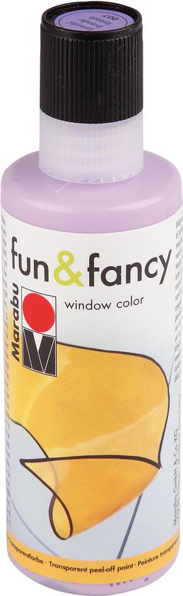Sticker- en glasverf paars lavendel op waterbasis 80ml - Fun & Fancy
