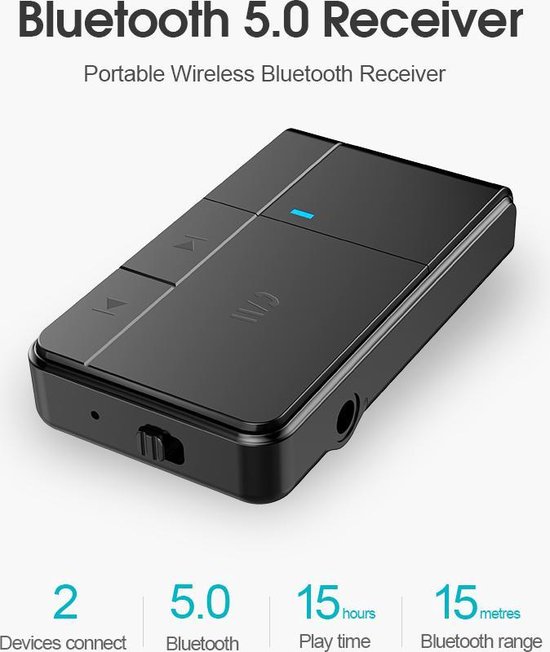 Premium 5.0 Bluetooth Ontvanger Via Aux | 3.5MM Aux | HQ Bluetooth Audio... | bol.com