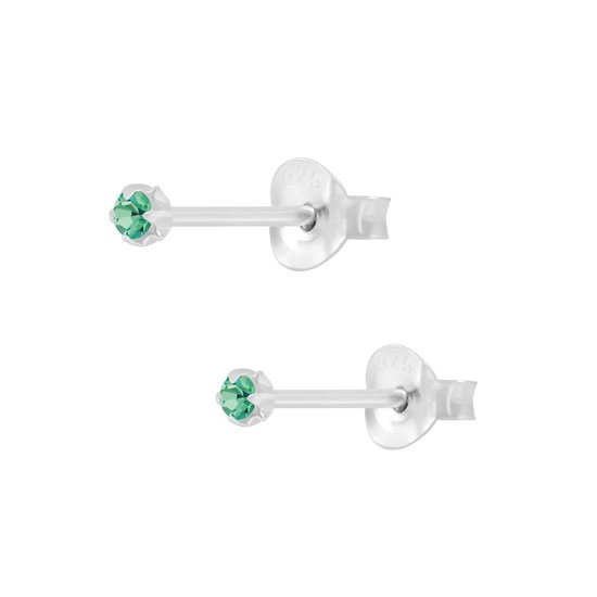 Jewelryz Mini Sparkle Studs Oorbellen Donker Groen | 925 sterling zilver - Jewelryz