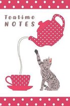 Teatime Notes - Shabby Chic Notebook for Cat Lovers
