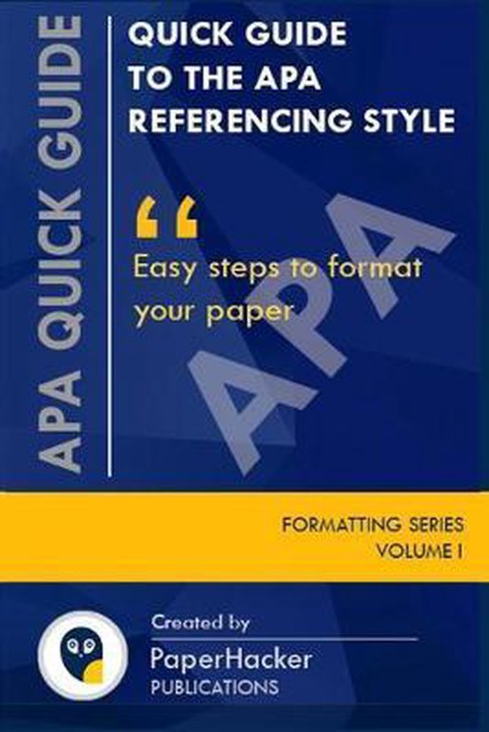 Formatting- Quick Guide to the APA Referencing Style - cover