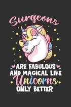 Surgeons Are Fabulous And Magical Like Unicorns Only Better: 100 page 6 x 9 Weekly journal to jot down your ideas and notes