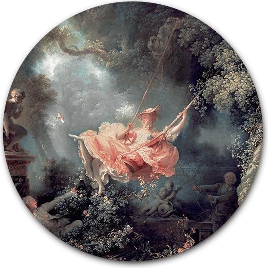 Cercle mural De Schommel | Plastique 60 cm | Chef d'oeuvre de Jean-Honoré Fragonard | Oeuvres et peintures rondes | Décoration murale cercle de vie de qualité | Wall Circle Old Masters sur le Forex