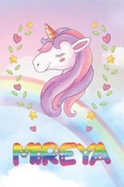 Mireya: Mireya Unicorn Notebook Rainbow Journal 6x9 Personalized Customized Gift For Someones Surname Or First Name is Mireya