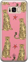 Samsung S8 hoesje siliconen - The pink leopard | Samsung Galaxy S8 case | Roze | TPU backcover transparant