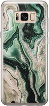 Samsung S8 hoesje siliconen - Groen marmer / Marble | Samsung Galaxy S8 case | groen | TPU backcover transparant