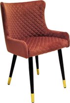 Eurosit classic collectie eetkamerstoel 12040  Velvet old pink met messing pootjes