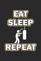 Eat Sleep Repeat: Boxen Notizbuch Geschenk-Idee - Karo - A5 - 120 Seiten