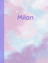 Milan: Personalized Composition Notebook - College Ruled (Lined) Exercise Book for School Notes, Assignments, Homework, Essay