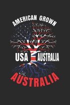 American Grown Australia: Notebook/Diary/Taskbook/120 checked pages/6x9 inch