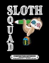 Sloth Squad Composition Notebook College Ruled: Exercise Book 8.5 x 11 Inch 200 Pages With School Calendar 2019-2020 For Students and Teachers With Cu