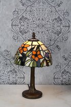 Wexdeco Tiffany Lamp - Glas - 33 cm - Geel/Oranje - Staande lamp