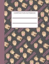 Hedgehog: Composition Notebook, Collage Ruled, Sweet Hedgehog Notebook, Perfect For School Notes