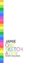 Jamie: Personalized colorful rainbow sketchbook with name