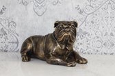 Decoratief Beeld - Gietijzeren Liggende Bulldog - Gietijzer - Wexdeco - 26.8 X 14 Cm