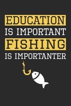 Education is Important Fishing Is Importanter - Fishing Training Journal - Fishing Notebook - Gift for Fisherman: Unruled Blank Journey Diary, 110 bla