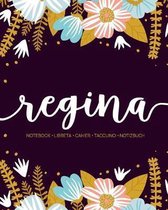 Regina: Notebook - Libreta - Cahier - Taccuino - Notizbuch: 110 pages paginas seiten pagine: Modern Florals First Name Noteboo
