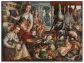 De welvoorziene keuken, Joachim Bueckelaer - Foto op Akoestisch paneel - 160 x 120 cm