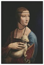 De dame met de hermelijn, Leonardo da Vinci - Foto op Akoestisch paneel - 60 x 90 cm