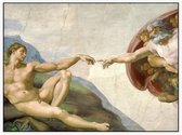 Schepping van Adam, Michelangelo Buonarroti - Foto op Akoestisch paneel - 200 x 150 cm