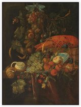Stilleven met vruchten en een kreeft, Jan Davidsz. de Heem - Foto op Akoestisch paneel - 90 x 120 cm