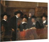 De staalmeesters, Rembrandt van Rijn - Foto op Plexiglas - 40 x 30 cm
