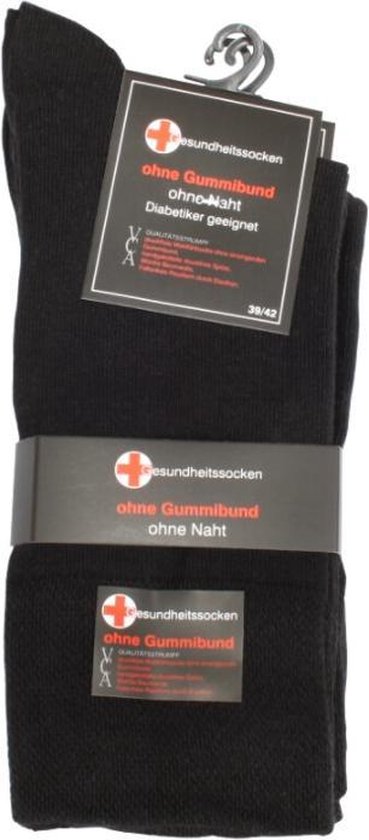 Naadloze sokken (3 paar) - Zwart - Maat 43/46 - Kousen Tegen Voetproblemen | Diabetes Sokken | Sokken Tegen Oedeem Of Reuma