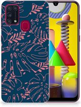 Telefoonhoesje Geschikt voor Samsung Galaxy M31 Silicone Back Cover Palm Leaves