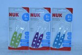 NUK Easy Learning Mini bestekset in 2 kleuren 2x Vork + 2x Lepel (paars,blauw)