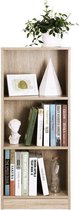 MIRA Home - Boekenkast - Vakkenkast - Met 3 vakken - Verstelbare planken - Hout - Licht bruin - 24x40x93